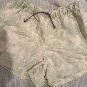 Marmot Women's Light Green and Cream Patterned Swim Shorts